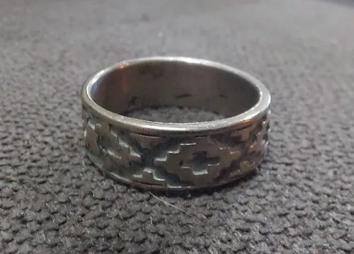 Anillo Plata Diseño Tramado Pampa Consultar Stock Plateado 18