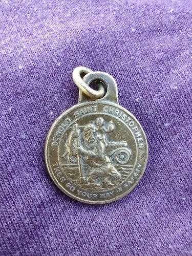 Antigua Medalla Colgante Saint Christopher Consultar Stock