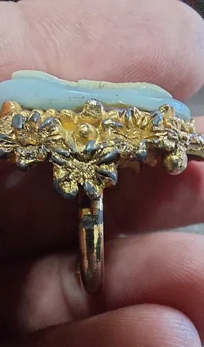 Antiguo Anillo Camafeo Dorado Regulab Consultar Stock Dorado Reg - 3