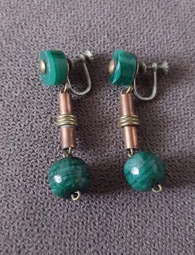 Aros Jade Verde Espinaca , Bronce, Cobre Consultar Stock Verde
