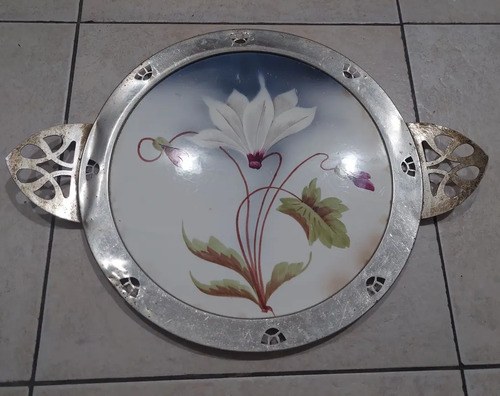 Bandeja Cerámica Metal Alemana Art Nouveau Consultar Stock - 7