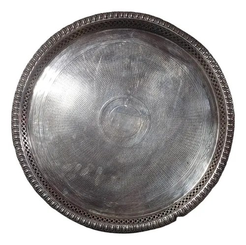 Bandeja Circular Metal Plateado Consultar Stock Plateado