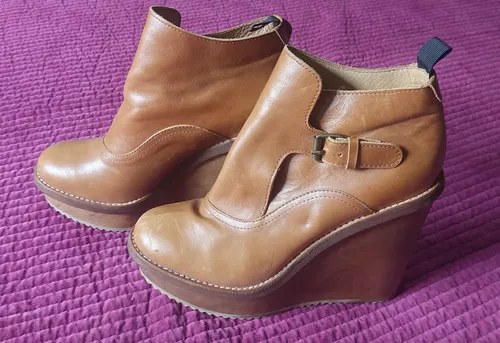 Botas Cortas Cuero Etiqueta Negra Marrones Consultar Stock Marrón Claro Liso 39