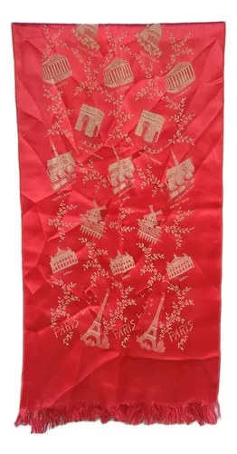 Bufanda Seda Bordados De Francia Roja Consultar Stock Rojo Lugares De Francia M