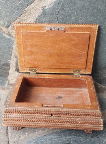 Caja Grande Alhajero Tallado Mano Viejo Consultar Stock - 6