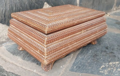 Caja Grande Alhajero Tallado Mano Viejo Consultar Stock - 9