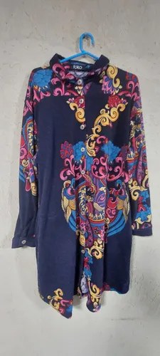 Camisa Diseño Invierno Toki Algodón Consultar Stock Azul Geométrico L