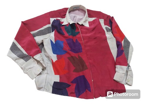 Camisa Vintage Dama Vinatge Charts Consultar Stock Fucsia Geométrica S