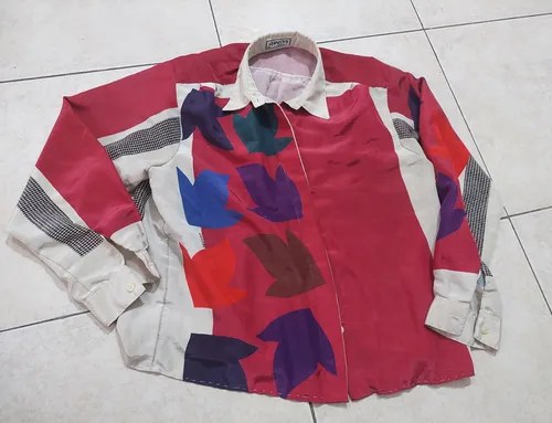 Camisa Vintage Dama Vinatge Charts Consultar Stock Fucsia Geométrica S - 8