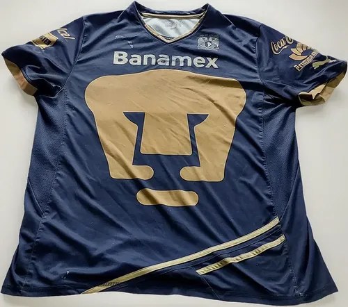 Camiseta Club Pumas Mexico Vieja Detalle Consultar Stock Azul L