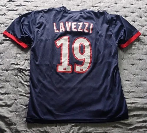 Camiseta Psg Epoca Lavezzi Sin Marca T-m Consultar Stock Azul M