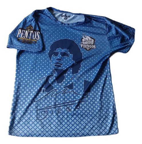 Camiseta Rara Vikings Maradona Entreno Tm Consultar Stock Celeste No 111