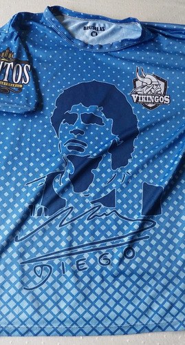 Camiseta Rara Vikings Maradona Entreno Tm Consultar Stock Celeste No 111 - 2