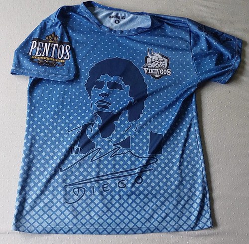 Camiseta Rara Vikings Maradona Entreno Tm Consultar Stock Celeste No 111 - 6