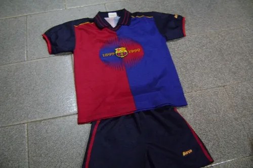 Camiseta Short Vieja Barcelona Niño Enrique Consult Stock Azul 8