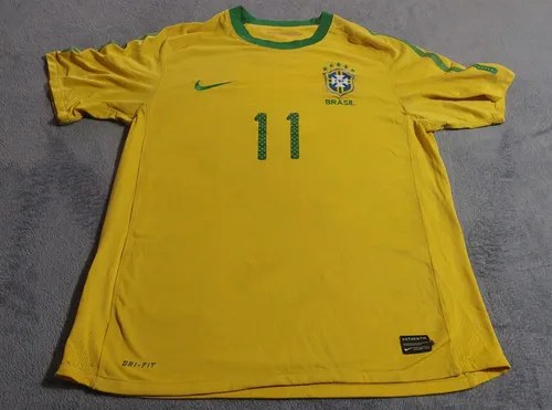 Camiseta Vieja Orig. Brasil Robinho 2010 Consultar Stock Amarillo M
