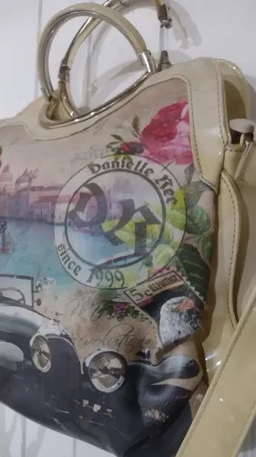 Cartera Bolsa Danielle Ree Consultar Stock Beige Estampas Oro - 3