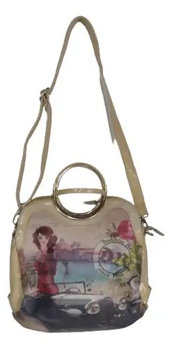 Cartera Bolsa Danielle Ree Consultar Stock Beige Estampas Oro - 4