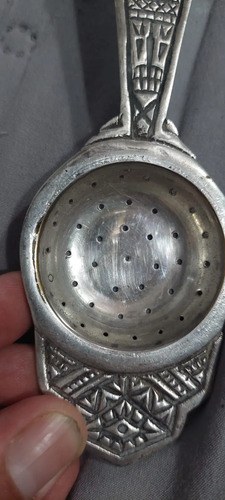 Colador Te Metal Plateado Mexico O Peru Consultar Stock Plateado - 2