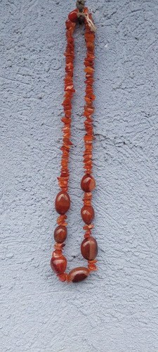 Collar Ágata Coralina Marron Muy Lindo Consultar Stock Naranja Oscuro