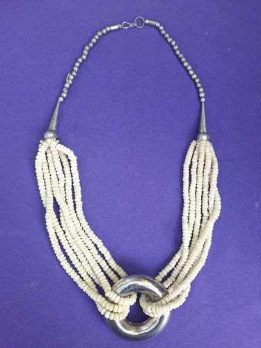 Collar Art Deco Hueso Y Metal Consultar Stock