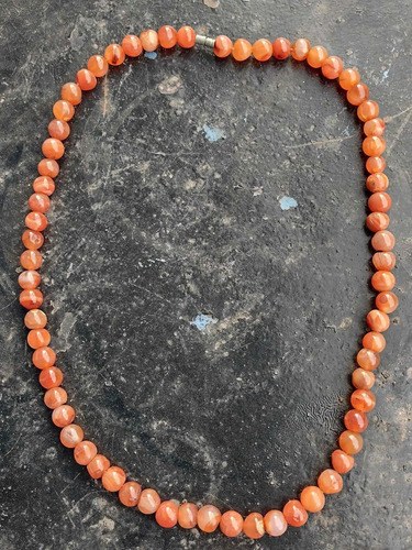 Collar Esferas Ágata Cornalina Consultar Stock Naranja