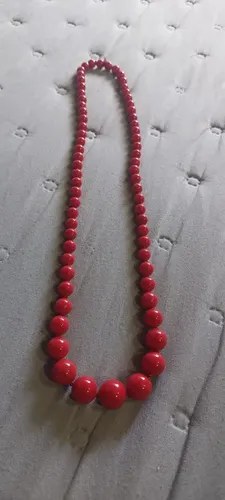 Collar Gargantilla Esferas Vidrio Rojo Consultar Stock Rojo