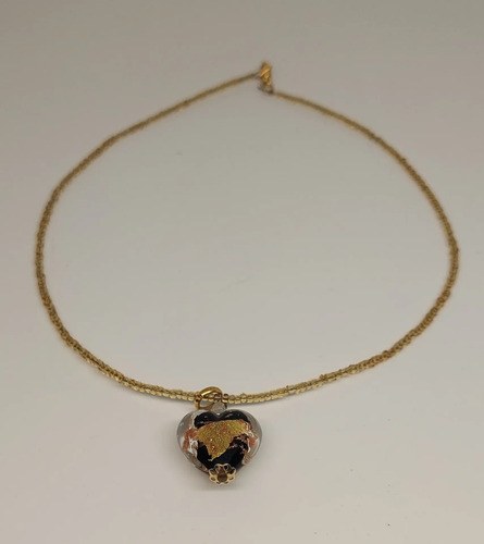 Collar Viejo Dije Corazón De Murano Consultar Stock Dorado
