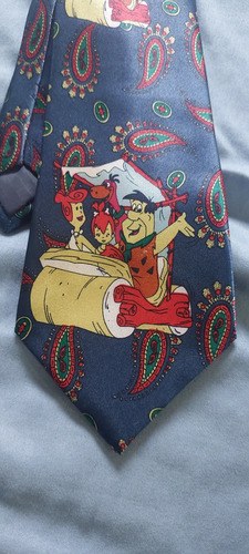 Corbata Azul Picapiedras Hanna Barbera Seda Consultar Stock Azul Lisa - 2