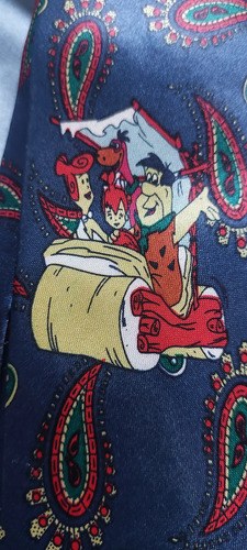 Corbata Azul Picapiedras Hanna Barbera Seda Consultar Stock Azul Lisa - 3