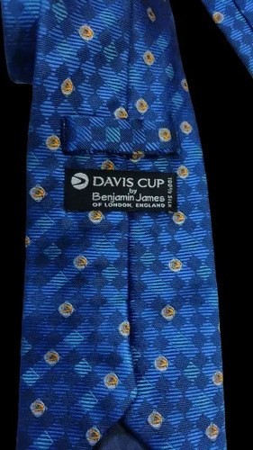 Corbata Azul Seda Tenis Copa Davis B. James Consultar Stock Azul - 4