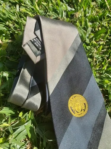 Corbata Gianni Versace Tono Grises Consultar Stock Gris Rayas 28221.9 Cm - 2