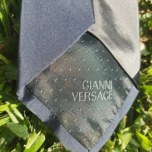 Corbata Gianni Versace Tono Grises Consultar Stock Gris Rayas 28221.9 Cm - 9