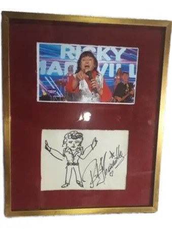 Cuadro Autografo Y Dibujo Ricky Maravilla Consult Stock Blanco