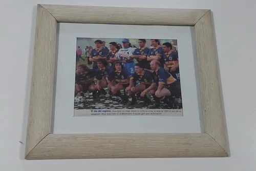 Cuadro Maradona Boca 1996 Enmarcado Consultar Stock Beige