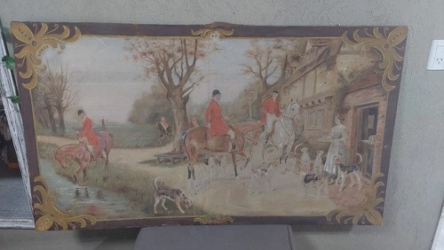 Cuadro Antiguo Escena Cacería Inglesa Firmado Consultar Stoc