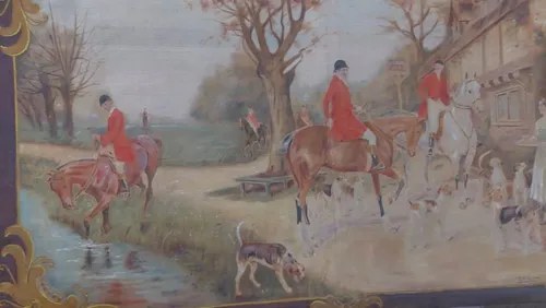 Cuadro Antiguo Escena Cacería Inglesa Firmado Consultar Stoc - 2