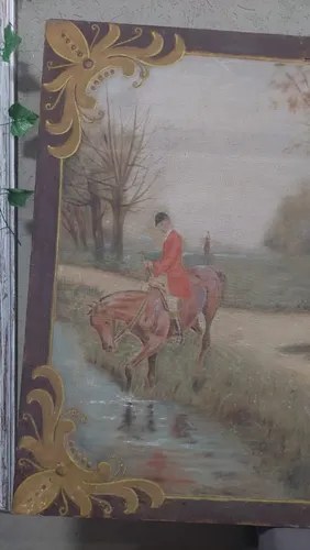 Cuadro Antiguo Escena Cacería Inglesa Firmado Consultar Stoc - 4