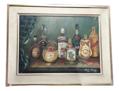 Cuadro Grande Oleo Botellas S/tela Consultar Stock