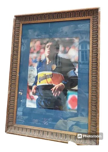Cuadro Póster Maradona Boca Enmarcado Consultar Stock Marrón Xxx