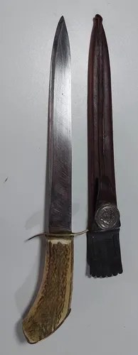 Cuchillo Grande Mango Ciervo Con Funda Consultar Stock Marrón
