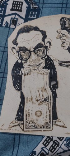 Dibujo Tinta Raul Perrone Reagan Dolar Consultar Stock - 2