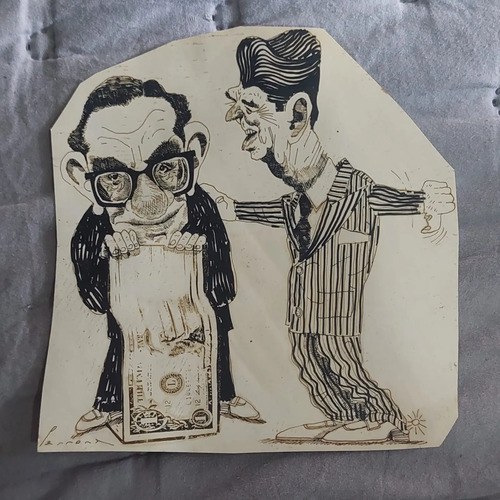 Dibujo Tinta Raul Perrone Reagan Dolar Consultar Stock - 10