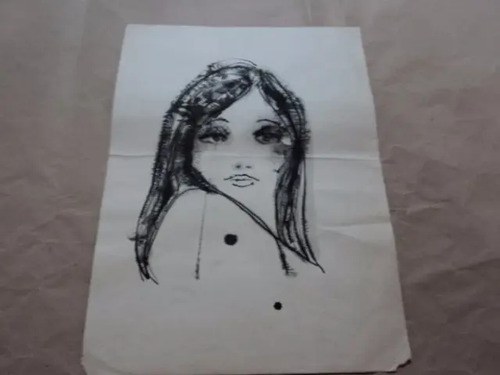 Dibujo Tinta Sobre Papel Mujer. Anonimo Consult