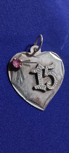 Dije Colgante Plata Corazón 15 Años Consultar Stock Plateado