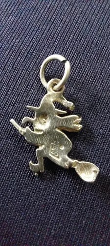 Dije Colgante Bruja Plata 900 Consultar Stock Plateado - 2