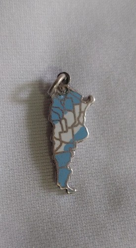 Dije Plata Mapa Argentina Esmalte Consultar Stock Agua