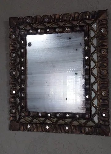Espejo Viejo Madera Peruano Grande Consultar Stock Dorado Oscuro