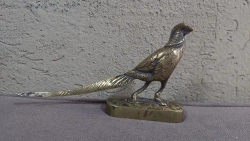 Figura Veija Bronce Macizo Faisan Consultar Stock Dorado Oscuro