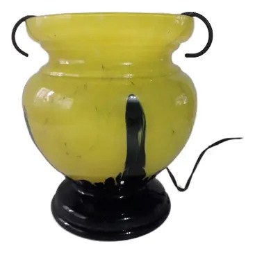 Florero Vidrio Artistico Amarillo Lampara Consultar Stock Amarillo